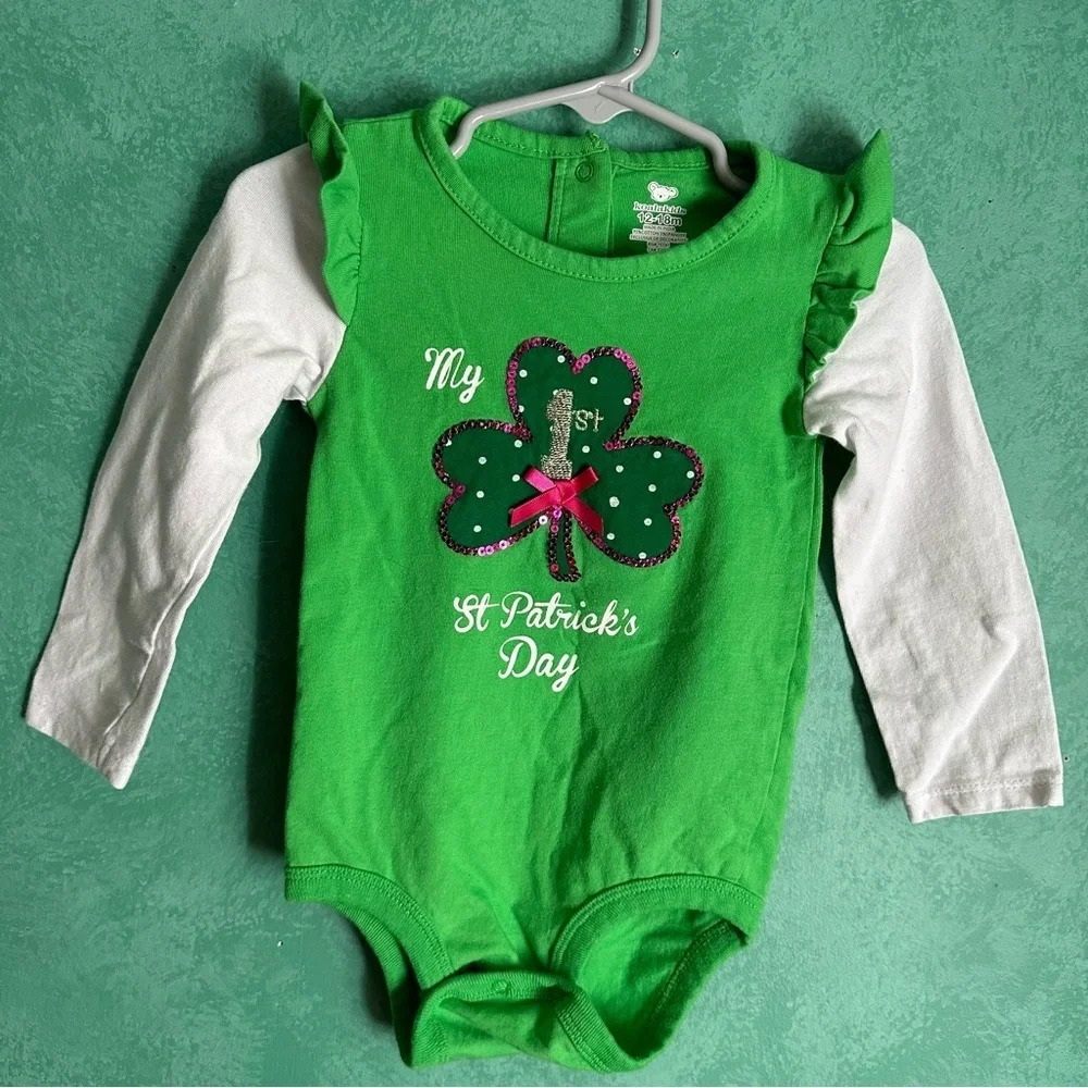 ⭐️ My 1st St. Patrick’s Day long‎ sleeve onesie 12-18m
